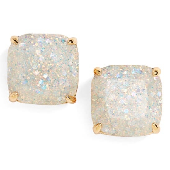 NEW Kate Spade Mini Small Square Stud Earrings in Opal
